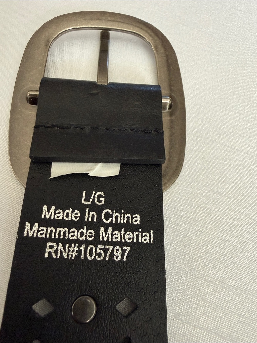 Faded Glory Black Leather Belt with Turquoise Accents - Picture 10 of 10